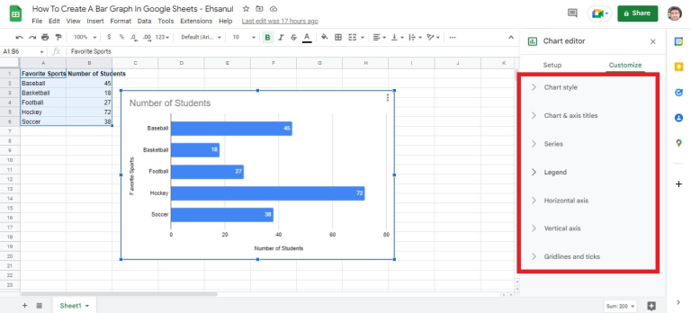 How To Create A Bar Graph In Google Sheets
