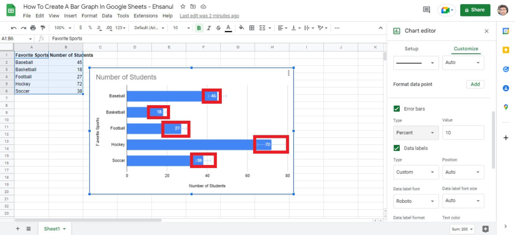 How To Create A Bar Graph In Google Sheets