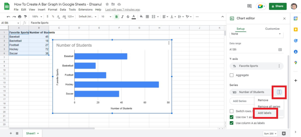How To Create A Bar Graph In Google Sheets